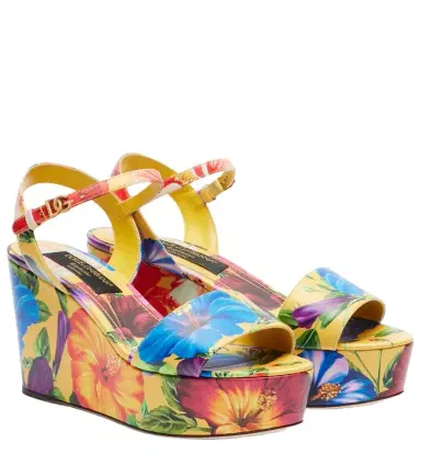 Dolce & Gabbana Bianca floral wedges | Thumbnail 1