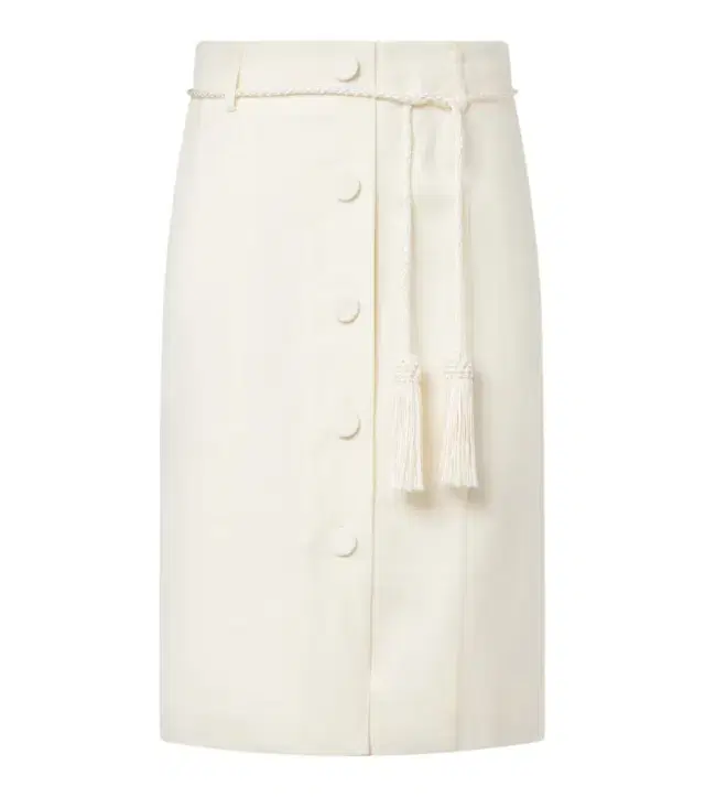 Elspeth belted wool midi skirt