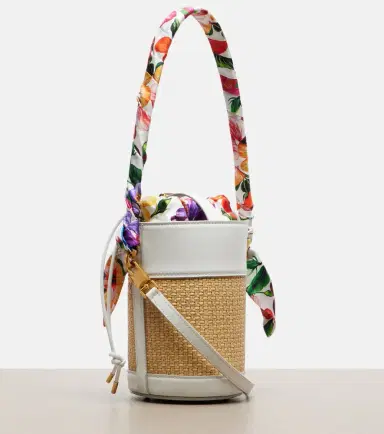 Dolce & Gabbana Leather-trimmed raffia bucket bag | Thumbnail 4 Dolce & Gabbana Leather-trimmed raffia bucket bag | Thumbnail 4