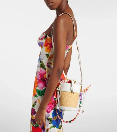 Dolce & Gabbana Leather-trimmed raffia bucket bag | Thumbnail 5 Dolce & Gabbana Leather-trimmed raffia bucket bag | Thumbnail 5