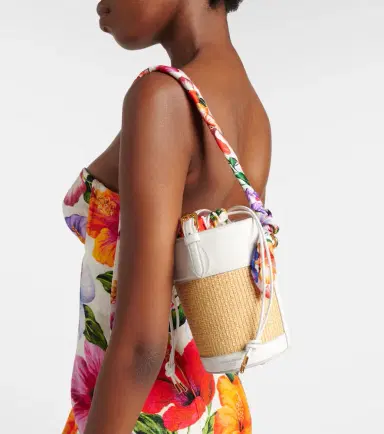 Dolce & Gabbana Leather-trimmed raffia bucket bag | Thumbnail 7 Dolce & Gabbana Leather-trimmed raffia bucket bag | Thumbnail 7