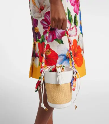 Dolce & Gabbana Leather-trimmed raffia bucket bag | Thumbnail 8 Dolce & Gabbana Leather-trimmed raffia bucket bag | Thumbnail 8