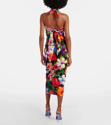 Dolce & Gabbana Draped floral silk-blend midi skirt | Thumbnail 2