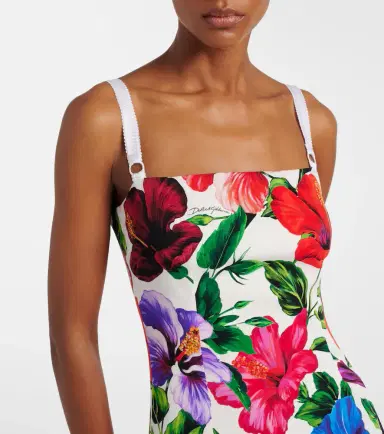 Dolce & Gabbana Floral silk-blend midi dress | Thumbnail 3