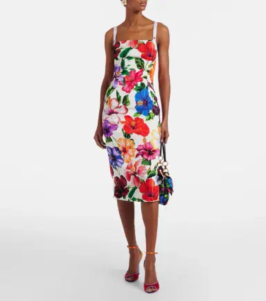 Dolce & Gabbana Floral silk-blend midi dress | Thumbnail 4