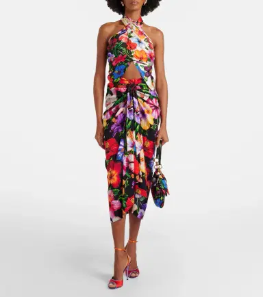 Dolce & Gabbana Floral scarf-detail silk top | Thumbnail 2 Dolce & Gabbana Floral scarf-detail silk top | Thumbnail 2