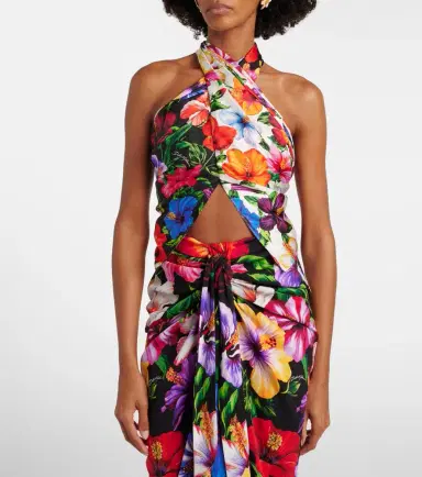 Dolce & Gabbana Floral scarf-detail silk top | Thumbnail 5 Dolce & Gabbana Floral scarf-detail silk top | Thumbnail 5