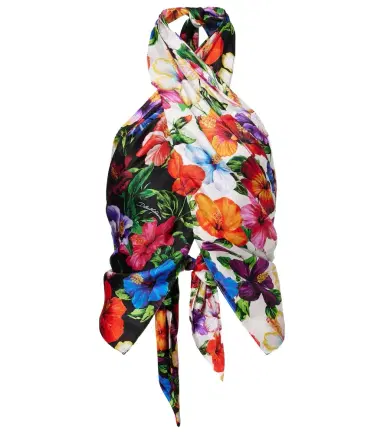 Dolce & Gabbana Floral scarf-detail silk top | Thumbnail 1 Dolce & Gabbana Floral scarf-detail silk top | Thumbnail 1