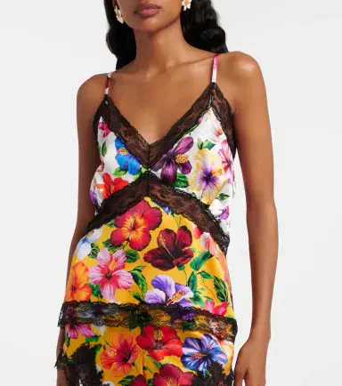 Dolce & Gabbana Floral lace-trimmed silk-blend camisole | Thumbnail 4 Dolce & Gabbana Floral lace-trimmed silk-blend camisole | Thumbnail 4