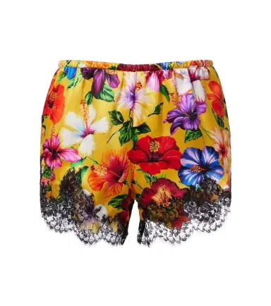 Dolce & Gabbana Floral lace-trimmed silk-blend shorts | Thumbnail 1