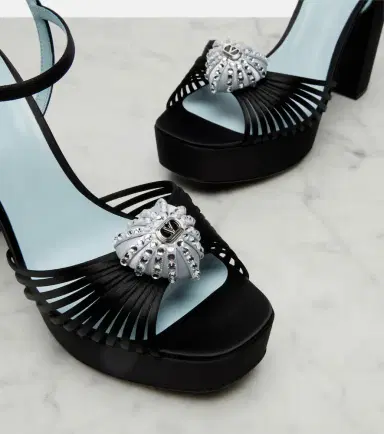 Valentino Garavani Caur Royal embellished satin platform sandals | Thumbnail 2