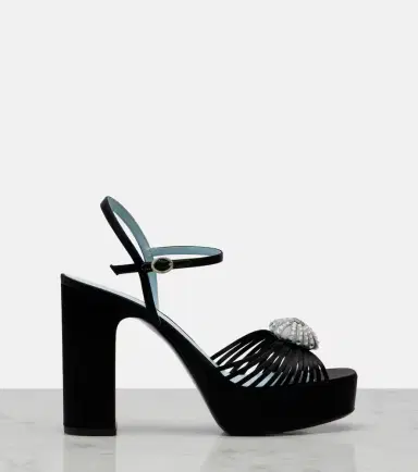 Valentino Garavani Caur Royal embellished satin platform sandals | Thumbnail 3