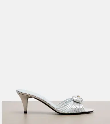 Valentino Garavani Caur Royal metallic leather mules | Thumbnail 2 Valentino Garavani Caur Royal metallic leather mules | Thumbnail 2