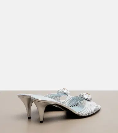 Valentino Garavani Caur Royal metallic leather mules | Thumbnail 3 Valentino Garavani Caur Royal metallic leather mules | Thumbnail 3