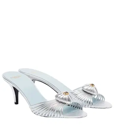 Valentino Garavani Caur Royal metallic leather mules | Thumbnail 1 Valentino Garavani Caur Royal metallic leather mules | Thumbnail 1