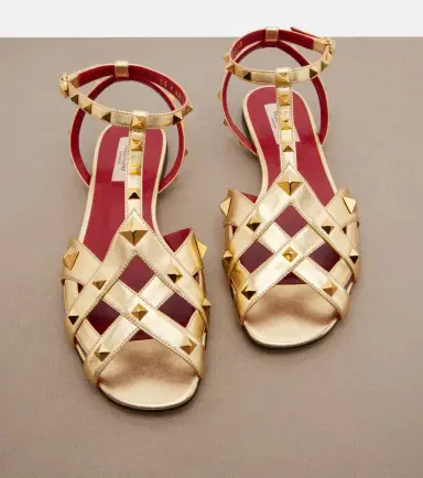 Valentino Garavani Studdy metallic leather sandals | Thumbnail 4