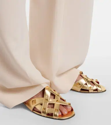 Valentino Garavani Studdy metallic leather sandals | Thumbnail 5