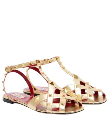 Valentino Garavani Studdy metallic leather sandals | Thumbnail 1