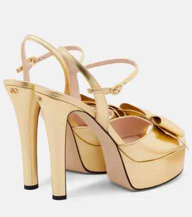 Valentino Garavani Bowow metallic leather platform sandals | Thumbnail 2 Valentino Garavani Bowow metallic leather platform sandals | Thumbnail 2