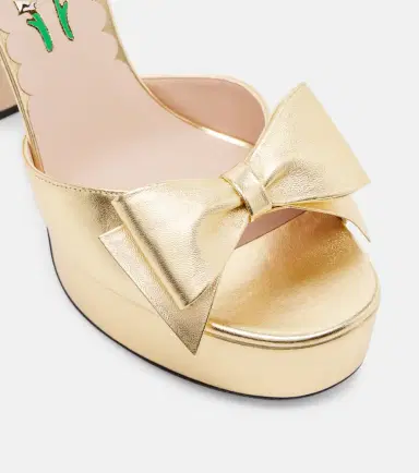 Valentino Garavani Bowow metallic leather platform sandals | Thumbnail 3 Valentino Garavani Bowow metallic leather platform sandals | Thumbnail 3