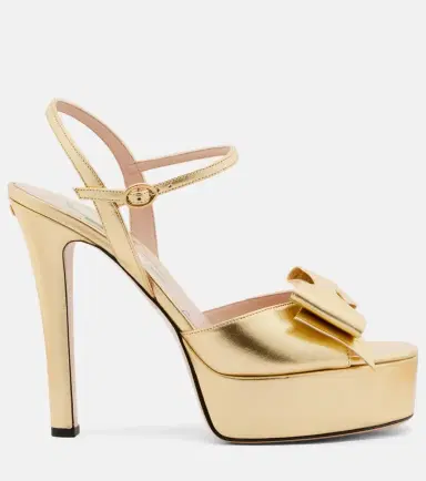 Valentino Garavani Bowow metallic leather platform sandals | Thumbnail 4 Valentino Garavani Bowow metallic leather platform sandals | Thumbnail 4