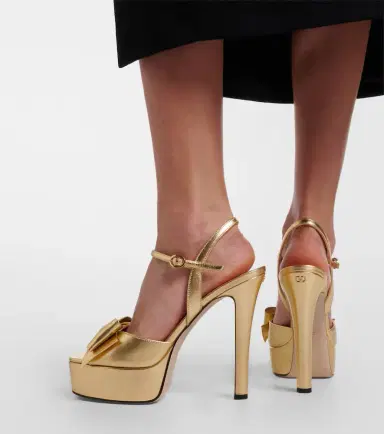 Valentino Garavani Bowow metallic leather platform sandals | Thumbnail 6 Valentino Garavani Bowow metallic leather platform sandals | Thumbnail 6
