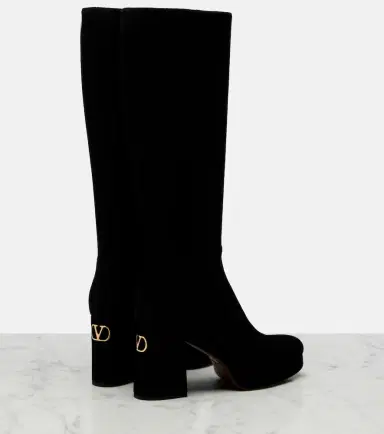 Valentino Garavani Fawcette VLogo suede knee-high boots | Thumbnail 3 Valentino Garavani Fawcette VLogo suede knee-high boots | Thumbnail 3