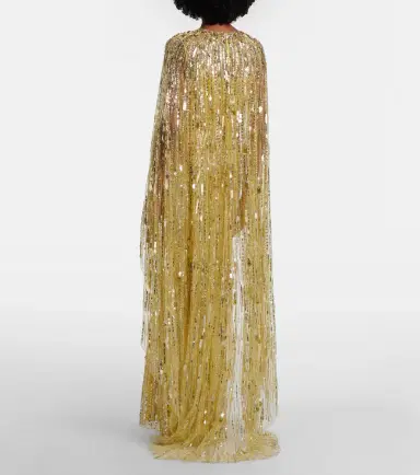 Jenny Packham Elio embellished caped gown | Thumbnail 4