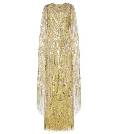 Jenny Packham Elio embellished caped gown | Thumbnail 1