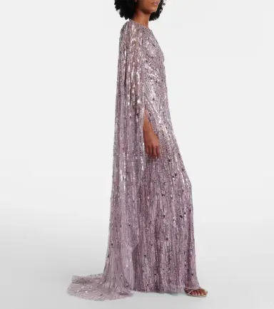 Jenny Packham Elio embellished caped gown | Thumbnail 2