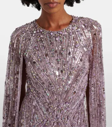 Jenny Packham Elio embellished caped gown | Thumbnail 4