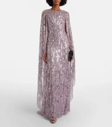 Jenny Packham Elio embellished caped gown | Thumbnail 5