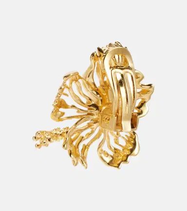 Oscar de la Renta Hibiscus clip-on earrings | Thumbnail 2 Oscar de la Renta Hibiscus clip-on earrings | Thumbnail 2