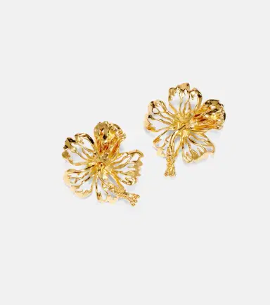 Oscar de la Renta Hibiscus clip-on earrings | Thumbnail 3 Oscar de la Renta Hibiscus clip-on earrings | Thumbnail 3