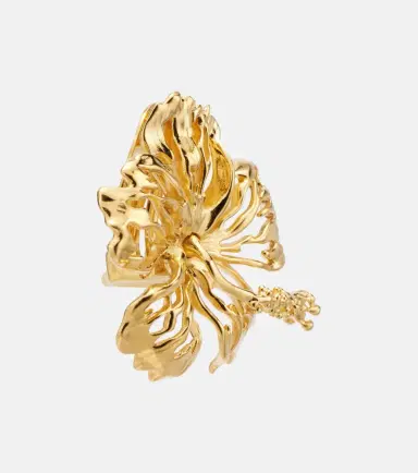 Oscar de la Renta Hibiscus clip-on earrings | Thumbnail 4 Oscar de la Renta Hibiscus clip-on earrings | Thumbnail 4