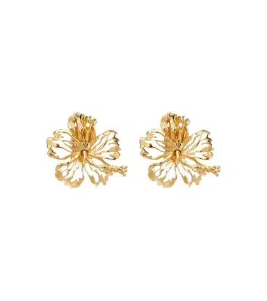 Oscar de la Renta Hibiscus clip-on earrings | Thumbnail 1 Oscar de la Renta Hibiscus clip-on earrings | Thumbnail 1