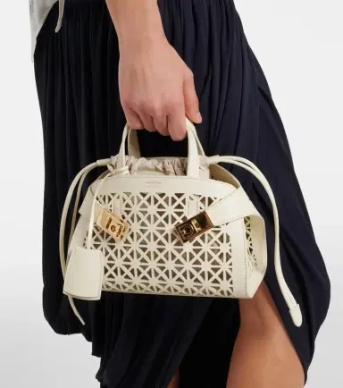Ferragamo Hug Mini laser-cut leather top-handle bag | Thumbnail 5 Ferragamo Hug Mini laser-cut leather top-handle bag | Thumbnail 5