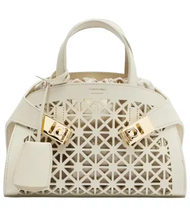 Ferragamo Hug Mini laser-cut leather top-handle bag | Thumbnail 1 Ferragamo Hug Mini laser-cut leather top-handle bag | Thumbnail 1