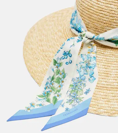 Ferragamo Scarf-detail raffia sun hat | Thumbnail 3