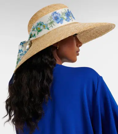 Ferragamo Scarf-detail raffia sun hat | Thumbnail 4