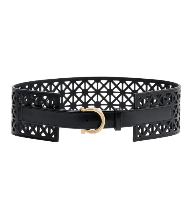 Gancini leather belt