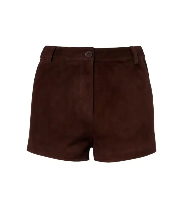 Nour Hammour Leontine suede shorts