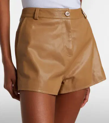 Nour Hammour Leontine leather shorts | Thumbnail 3