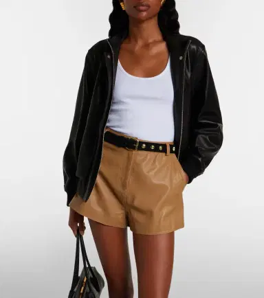 Nour Hammour Leontine leather shorts | Thumbnail 4