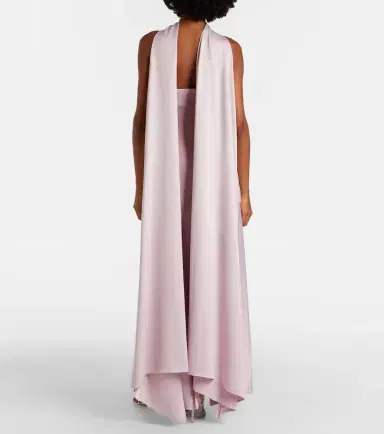 Solace London Cece halterneck crêpe and satin gown | Thumbnail 5 Solace London Cece halterneck crêpe and satin gown | Thumbnail 5