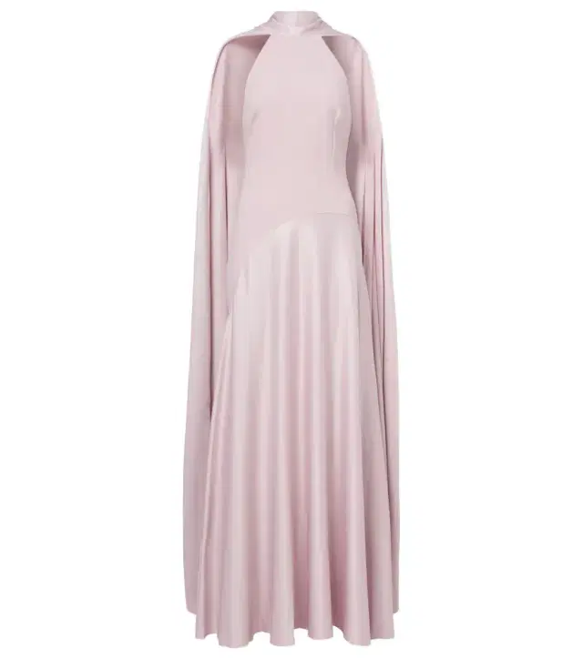 Cece halterneck crêpe and satin gown