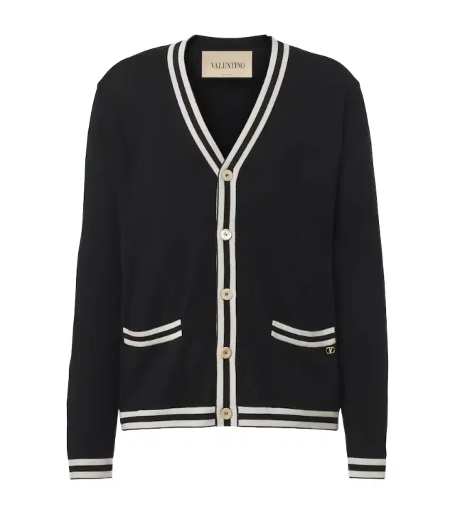 VLogo virgin wool cardigan