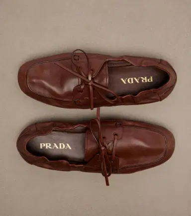 Prada Shuffle leather boat shoes | Thumbnail 2