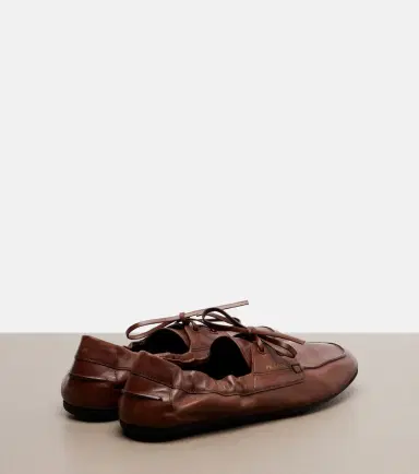Prada Shuffle leather boat shoes | Thumbnail 4