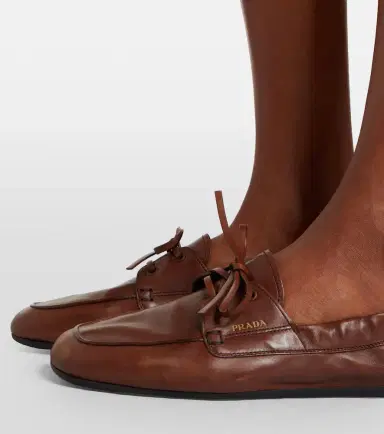 Prada Shuffle leather boat shoes | Thumbnail 6
